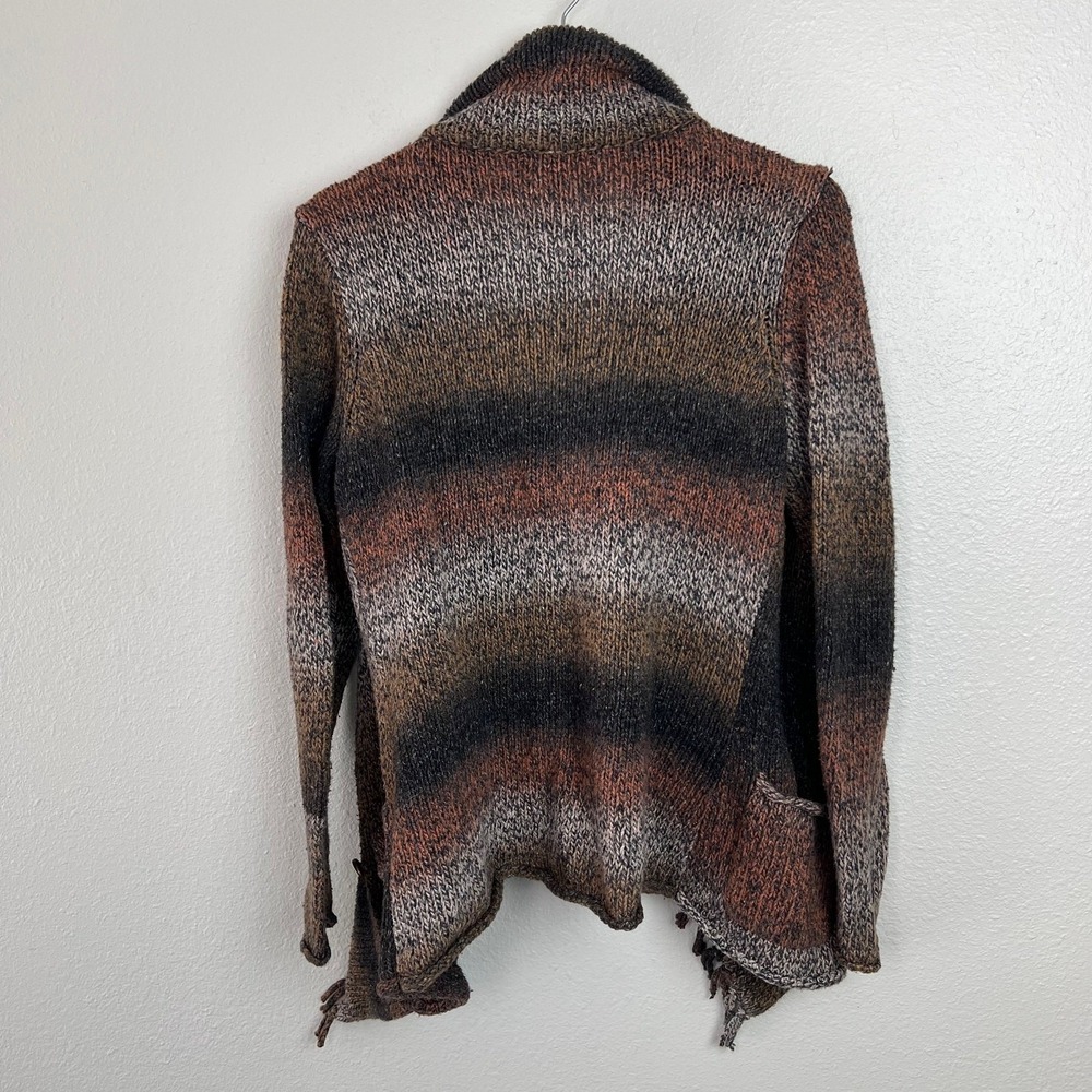 CAbi Women's‎ Small Frontier Fringe Double Breasted Cardigan Sweater Silk Blend - Picture 9 of 9